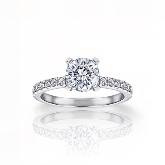Silver Round Diamond Ring | 925 Sterling Silver